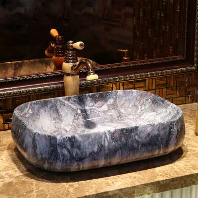 marble countertop art Chinese antique table rectangular bathroom ceramic wash basin